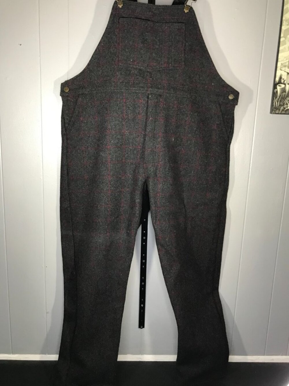 Vintage Codet overalls Bibs wool pants 2XL 42x34 gray HUNTING canada malone